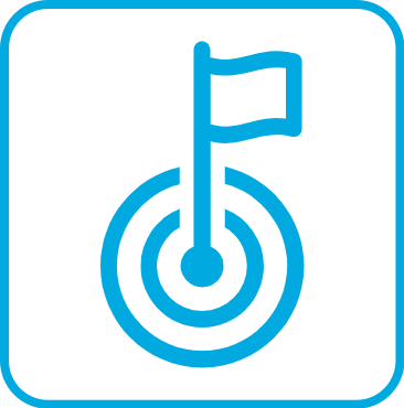Sparolin Elektrotechnik Icon für Herausforderung - eine Flagge auf einer Zielscheibe