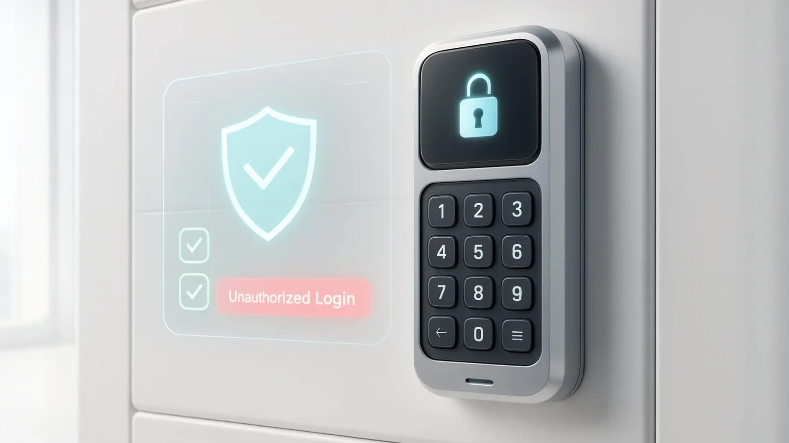 ein elektronisches Türschloss ist an einer Zugangstüre angebracht