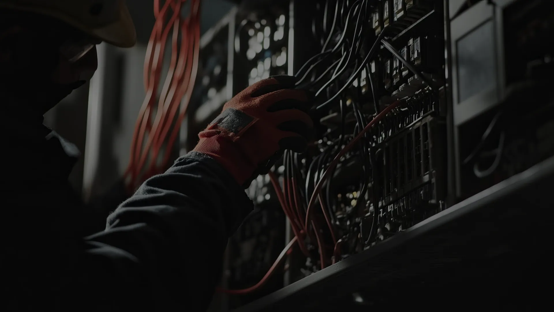 Servicetechniker arbeitet konzentriert an einer offenen Anlage