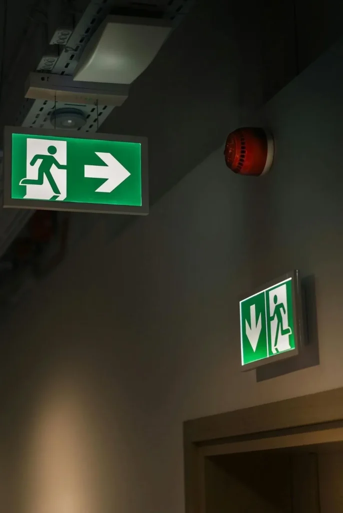 Fluchtwegbeschilderung mit integrierter Notbeleuchtung