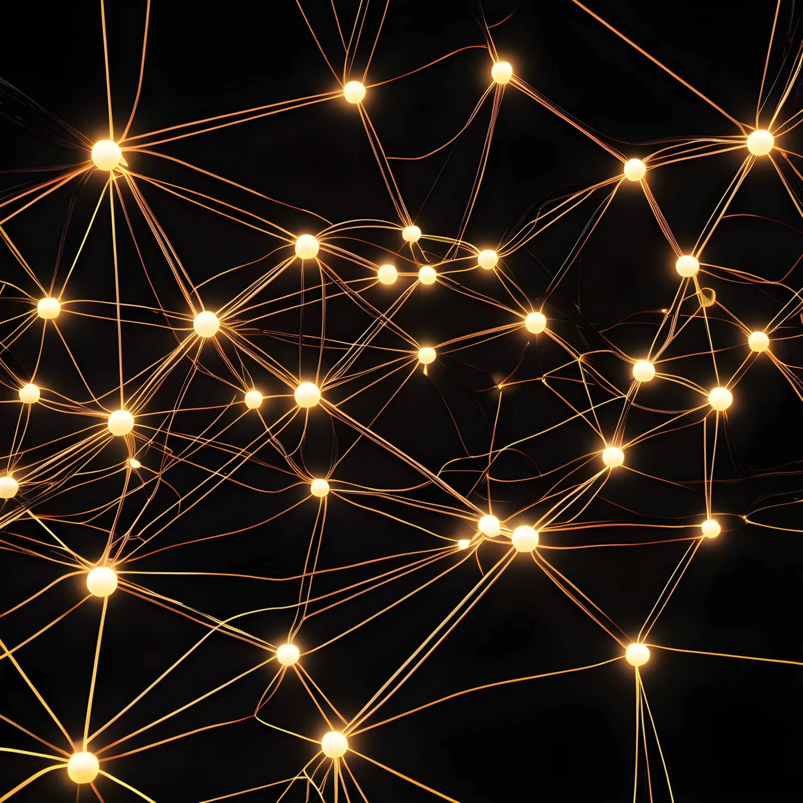 Ein Netzwerk aus verschiedene miteinander verbundene Lichtpunkte